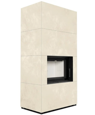 Камін Kratki FLOKI BOX 8 kW &Oslash; 160 в обудові з керамограніту OXIDE BIANCO FLOKI/PF/Q/O/B фото