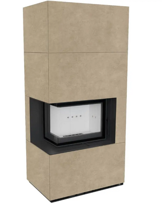 Камін Kratki FLOKI BOX лівий 8 kW &Oslash; 160 в обудові з керамограніту FOKOS RENA FLOKI/L/BS/Q/F/R фото