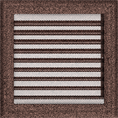 Камінна решітка Kratki Oskar мідна фарбована з жалюзями 22x22 22OMIX фото