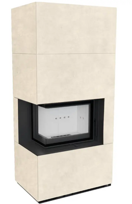 Камін Kratki FLOKI BOX лівий 8 kW &Oslash; 160 в обудові з керамограніту FOKOS TALCO FLOKI/L/BS/Q/F/T фото