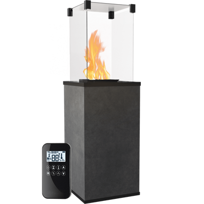Газовий обігрівач Kratki PATIO MINI керамограніт BLEND NERO - пульт PATIO/MINI/G30/37MBAR/Q/B/N фото