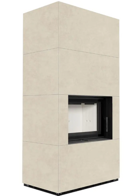 Камін Kratki FLOKI BOX 8 kW &Oslash; 160 в обудові з керамограніту NERO ASSOLUTO FLOKI/PF/Q/F/S фото
