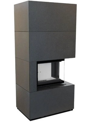 Камін Kratki FLOKI BOX правий 8 kW &Oslash; 160 в обудові модульній INDIAN BLACK FLOKI/P/BS/INDIAN/BLACK фото