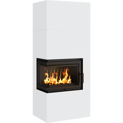 Камінна топка Kratki SIMPLE 12 BS ліва в обудові BOX стальний - білий SIMPLE/BOX/L/S/BIANCO фото