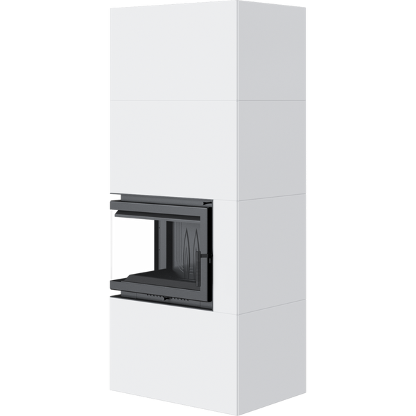 Камінна топка Kratki SIMPLE 12 BS ліва в обудові BOX стальний - білий SIMPLE/BOX/L/S/BIANCO фото