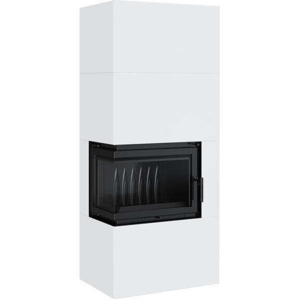 Камінна топка Kratki SIMPLE 12 BS ліва в обудові BOX стальний - білий SIMPLE/BOX/L/S/BIANCO фото