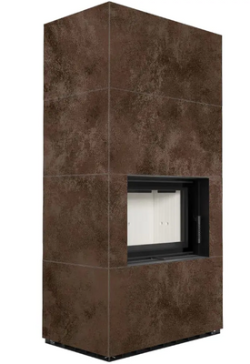 Камін Kratki FLOKI BOX 8 kW &Oslash; 160 в обудові з керамограніту OXIDE MORO FLOKI/PF/Q/O/M фото