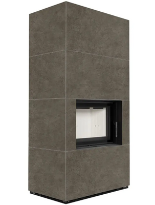 Камін Kratki FLOKI BOX 8 kW &Oslash; 160 в обудові з керамограніту FOKOS PIOMBO FLOKI/PF/Q/F/P фото