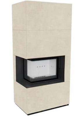 Камін Kratki FLOKI BOX лівий 8 kW &Oslash; 160 в обудові з керамограніту FOKOS SALE FLOKI/L/BS/Q/F/S фото