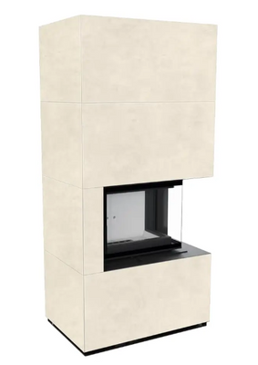 Камін Kratki FLOKI BOX правий 8 kW &Oslash; 160 в обудові з керамограніту FOKOS TALCO FLOKI/P/BS/Q/F/T фото
