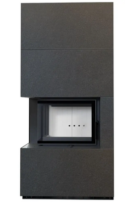 Камін Kratki FLOKI BOX лівий 8 kW &Oslash; 160 в обудові модульній INDIAN BLACK FLOKI/L/BS/INDIAN/BLACK фото