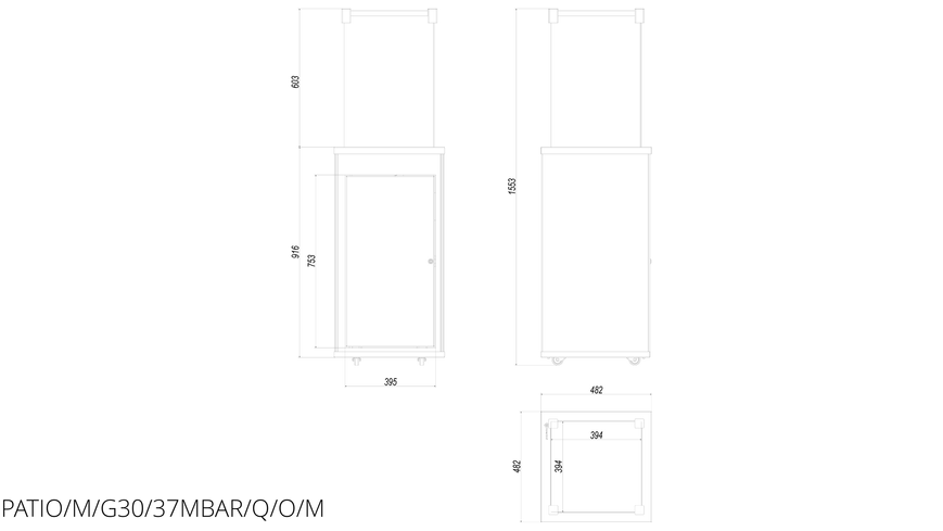 Газовий обігрівач Kratki PATIO керамограніт OXIDE MORO - ручне управління PATIO/M/G30/37MBAR/Q/O/M фото